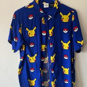 Pokemon Blue Shirt with Pikachu and Poké Ball